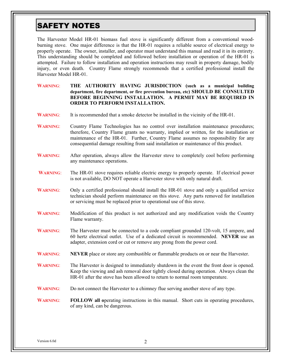 American Energy Systems Harvester User Manual | Page 2 / 57