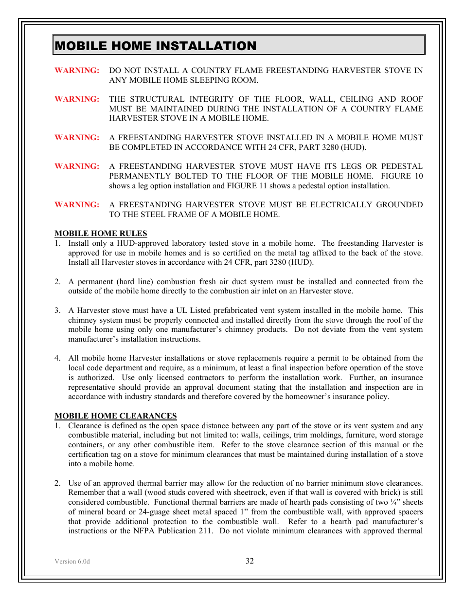 Mobile home installation | American Energy Systems Harvester User Manual | Page 32 / 57