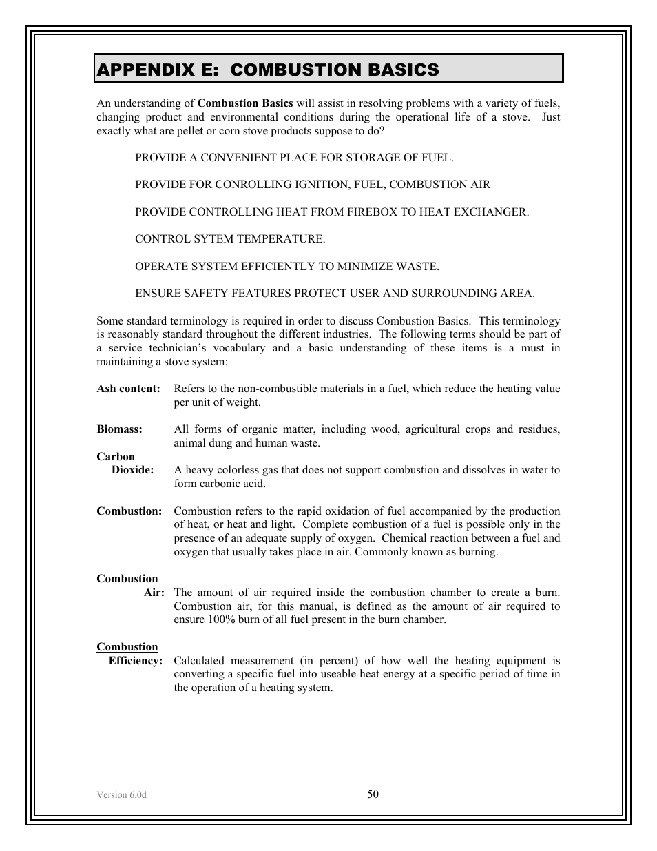 Appendix e: combustion basics | American Energy Systems Harvester User Manual | Page 50 / 57