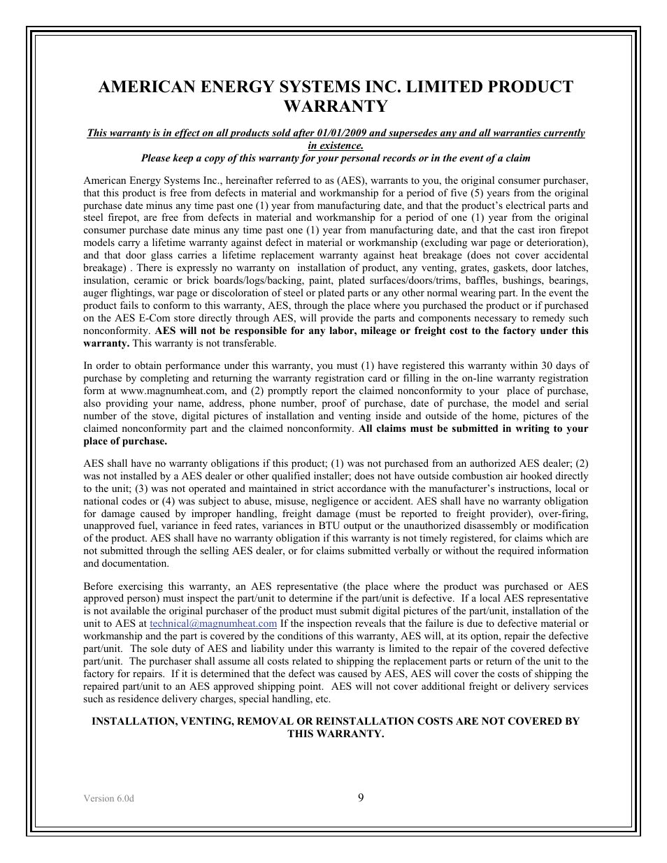 American Energy Systems Harvester User Manual | Page 9 / 57