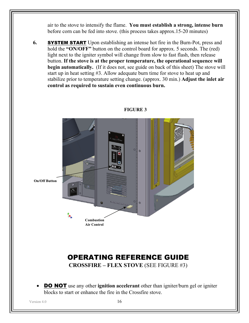 Operating reference guide | American Energy Systems Crossfire Flex User Manual | Page 16 / 58