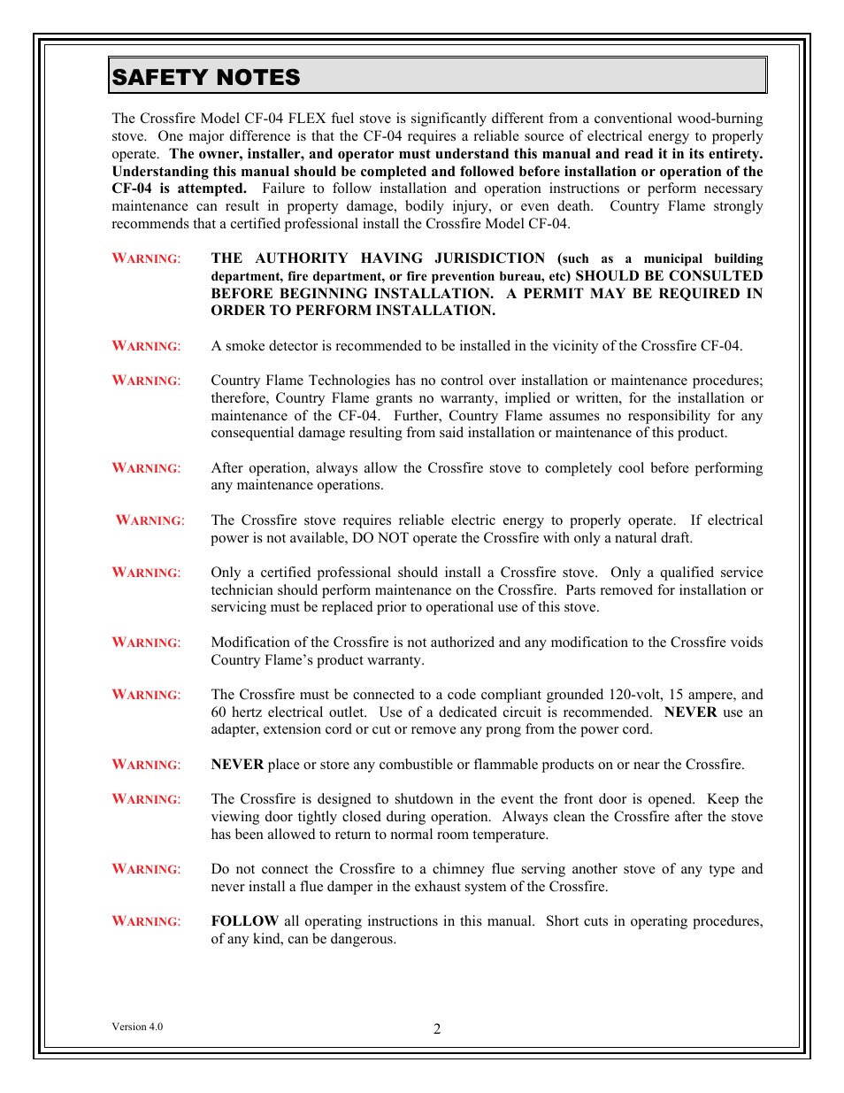 American Energy Systems Crossfire Flex User Manual | Page 2 / 58