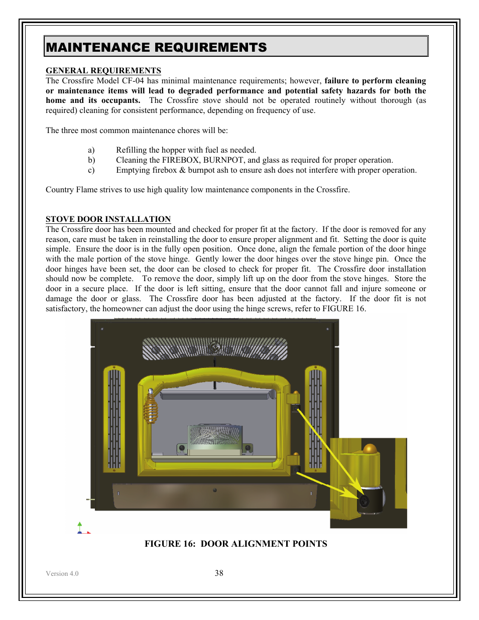 Maintenance requirements | American Energy Systems Crossfire Flex User Manual | Page 38 / 58
