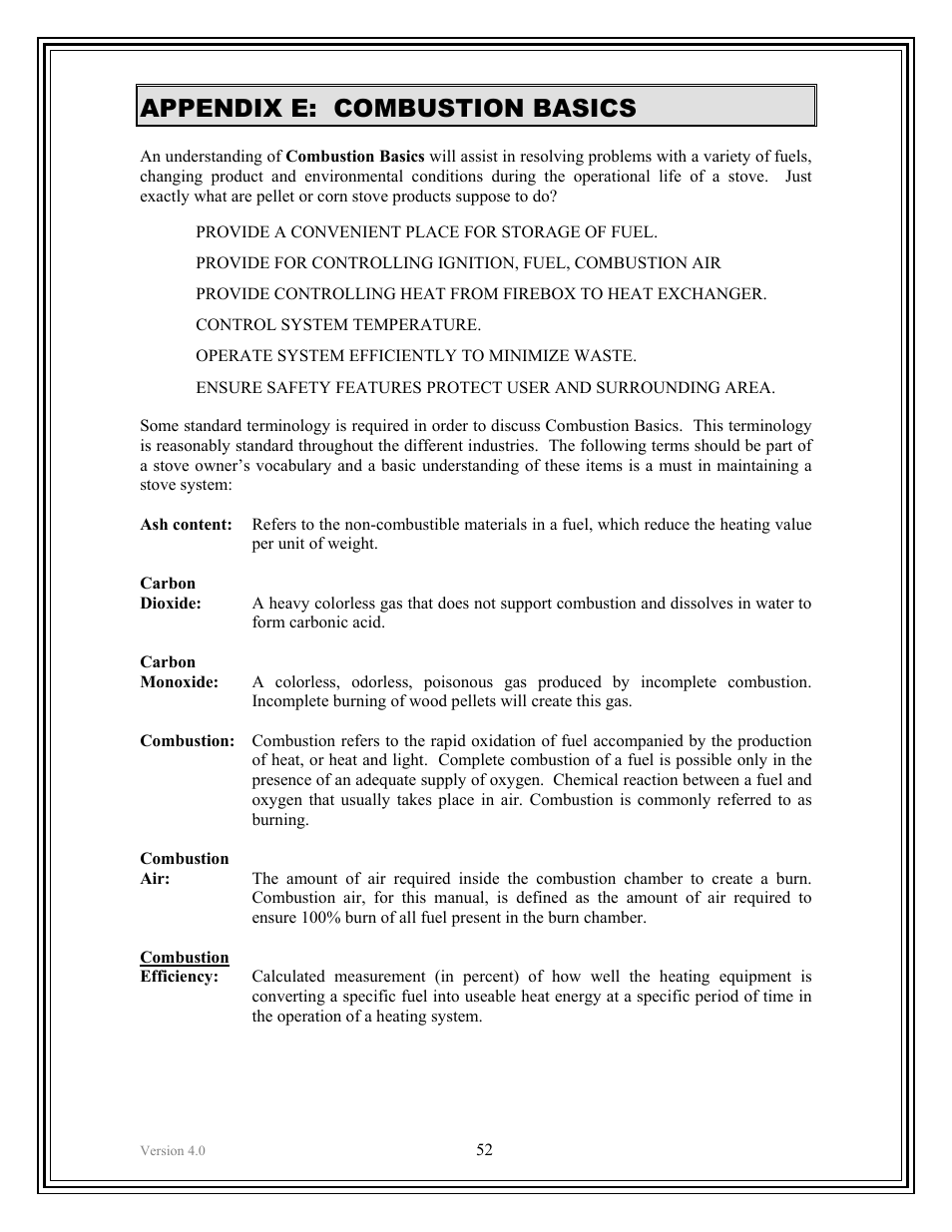 Appendix e: combustion basics | American Energy Systems Crossfire Flex User Manual | Page 52 / 58