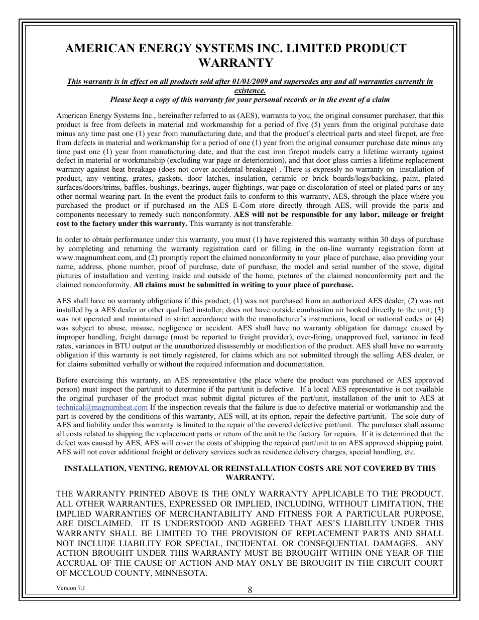 American Energy Systems Ovation User Manual | Page 8 / 52