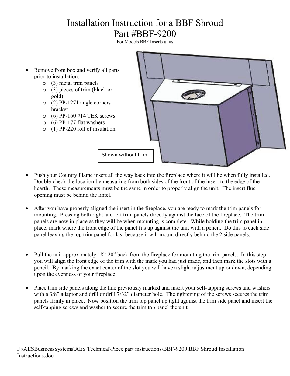 American Energy Systems BF-9210 User Manual | 2 pages