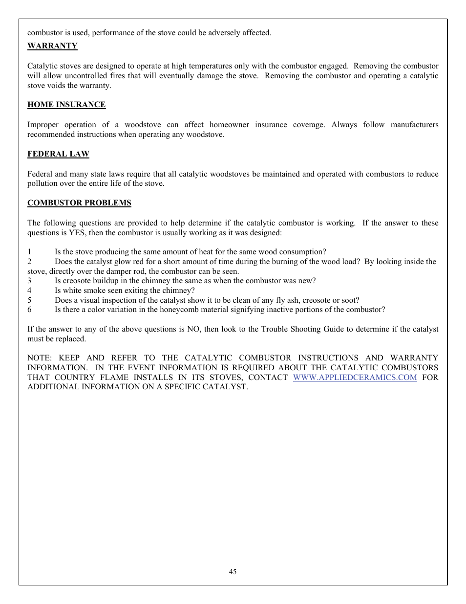 American Energy Systems Catalytic BBF User Manual | Page 45 / 63