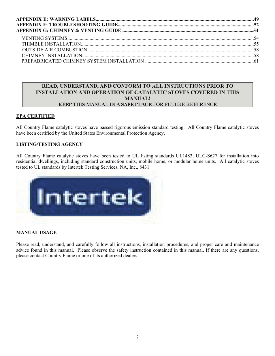 American Energy Systems Catalytic BBF User Manual | Page 7 / 63