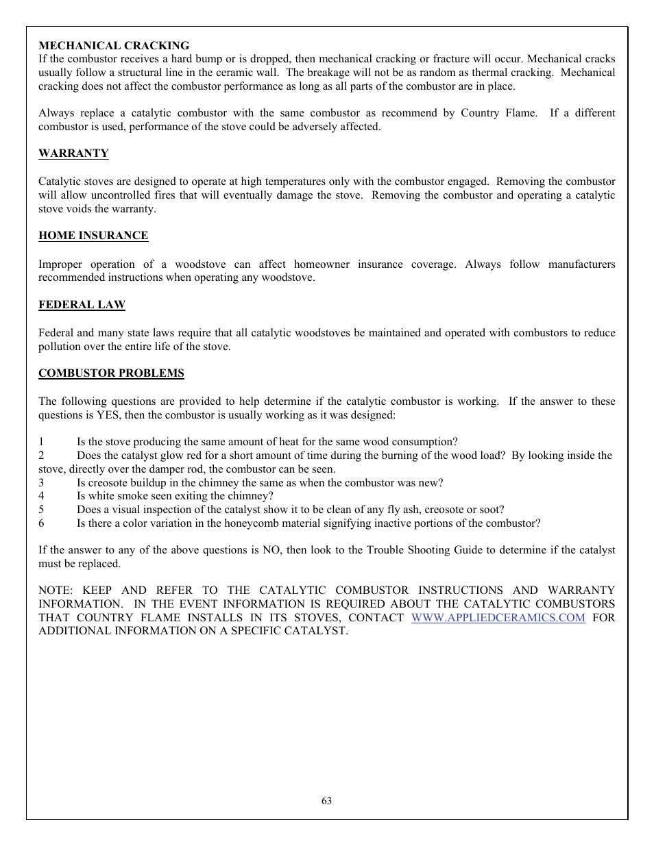 American Energy Systems O2 Catalytic User Manual | Page 63 / 83