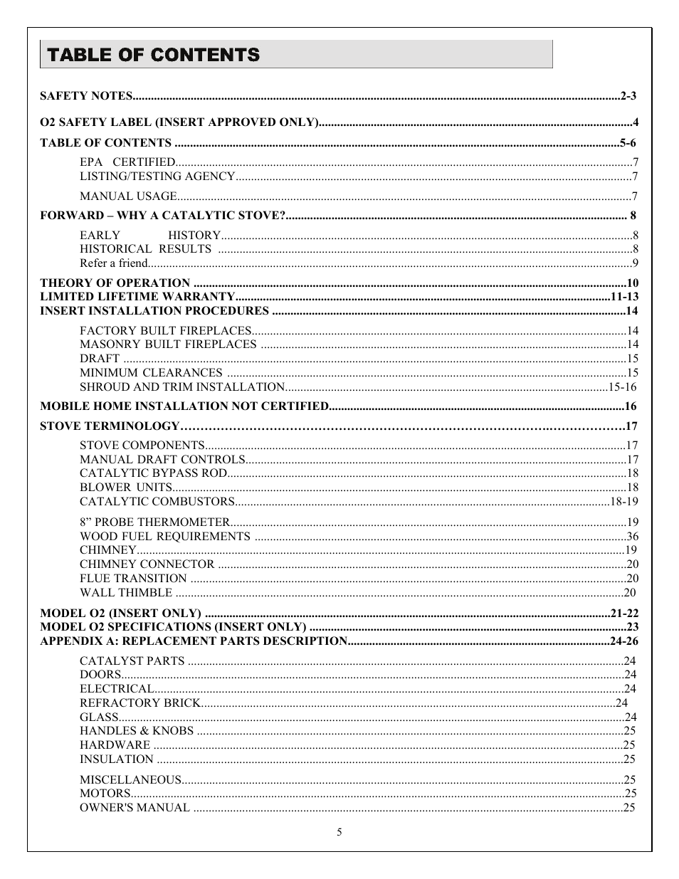 American Energy Systems O2 Catalytic User Manual | Page 5 / 54