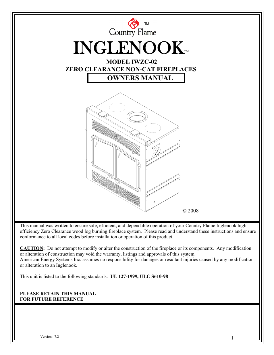 American Energy Systems Inglenook User Manual | 52 pages