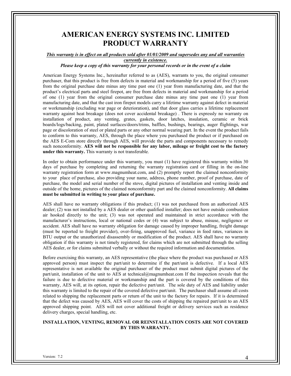 American Energy Systems Inglenook User Manual | Page 4 / 52