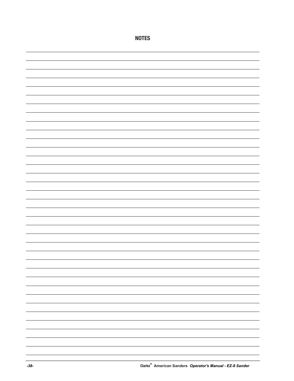 American Sanders EZ-8 Drum Sander User Manual | Page 38 / 50