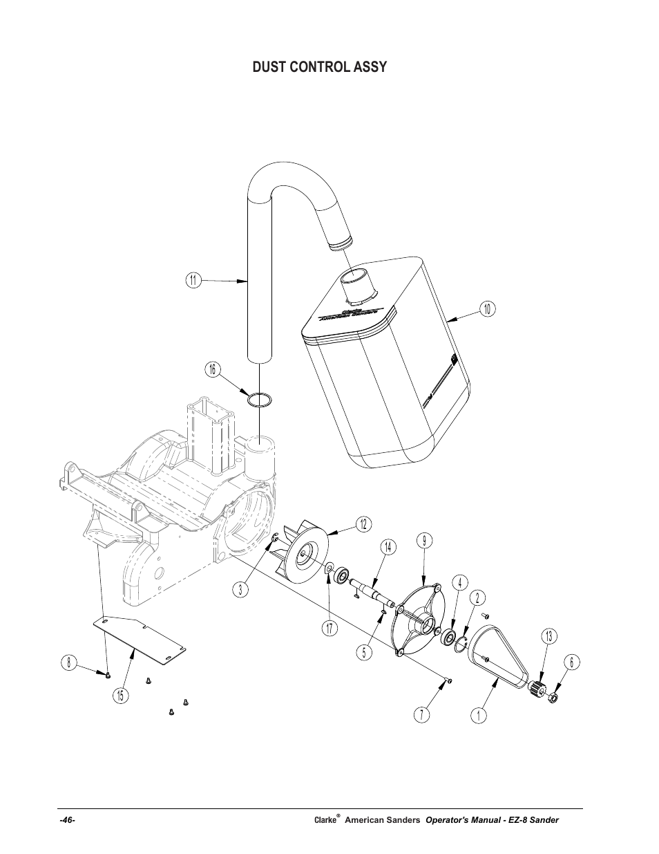 Dust control assy | American Sanders EZ-8 Drum Sander User Manual | Page 46 / 50