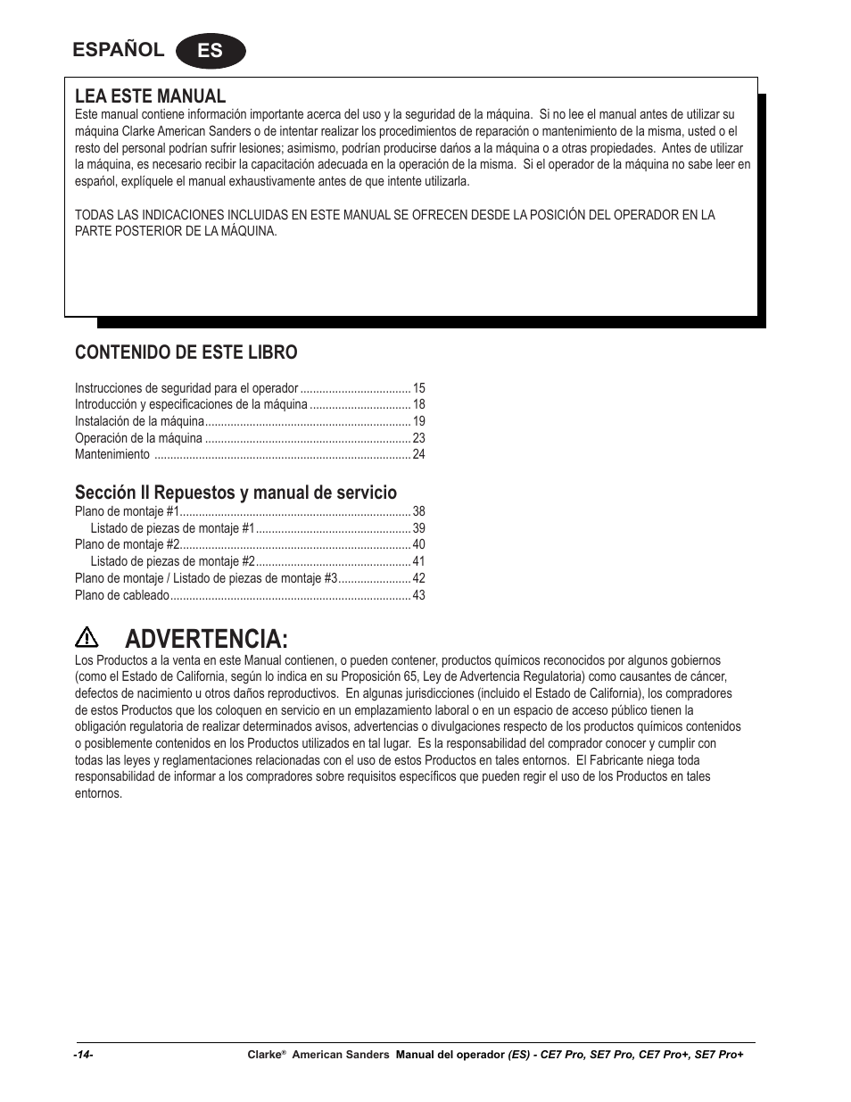 American Sanders CE7 & Pro Edgers User Manual | Page 14 / 44