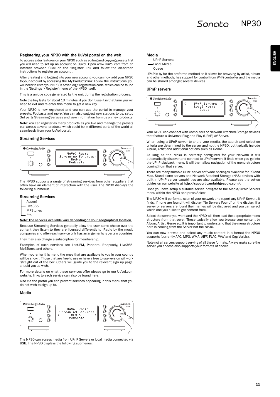 Np30 | Cambridge Audio SONATA NP30 User Manual | Page 11 / 17