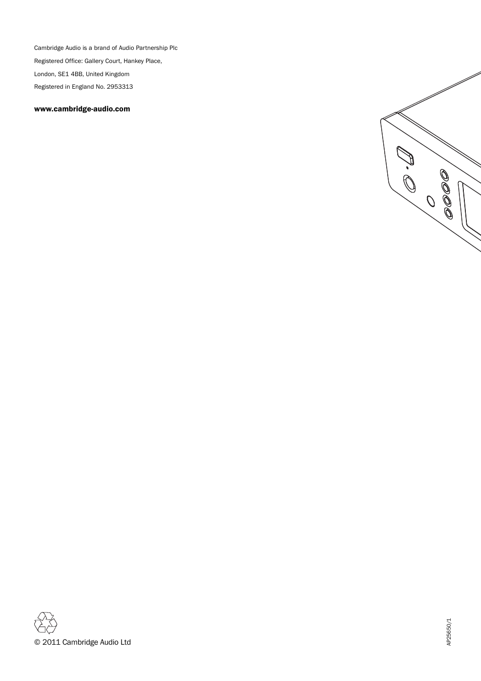 2011 cambridge audio ltd | Cambridge Audio SONATA NP30 User Manual | Page 17 / 17