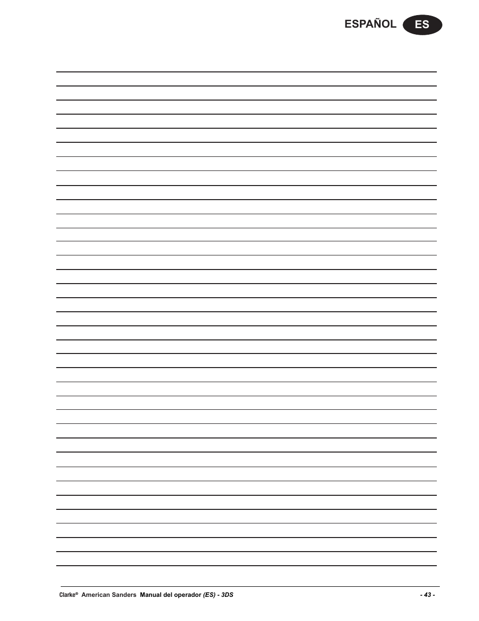Es español | American Sanders 3DS Orbital Sander User Manual | Page 43 / 94