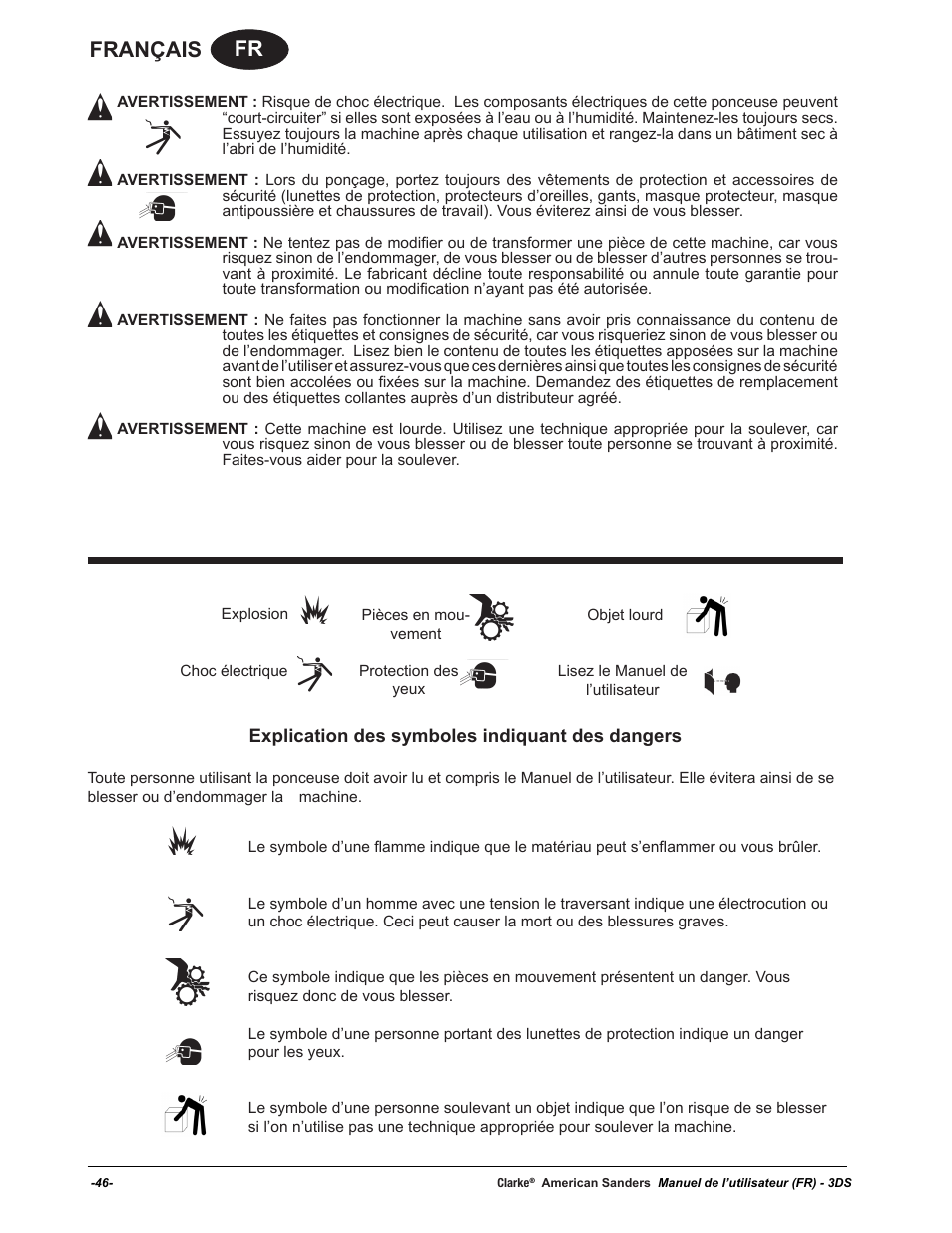 Fr français | American Sanders 3DS Orbital Sander User Manual | Page 46 / 94