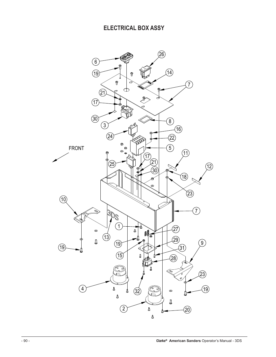 Electrical box assy | American Sanders 3DS Orbital Sander User Manual | Page 90 / 94