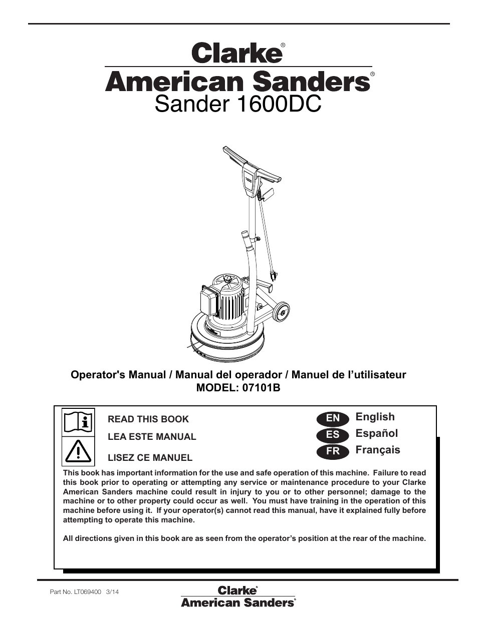 American Sanders Disc Sander 1600DC User Manual | 42 pages