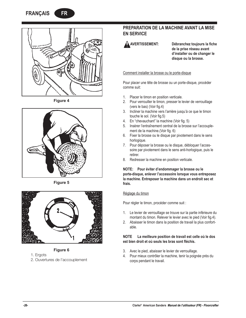 Fr français | American Sanders Disc Sander 1600DC User Manual | Page 26 / 42