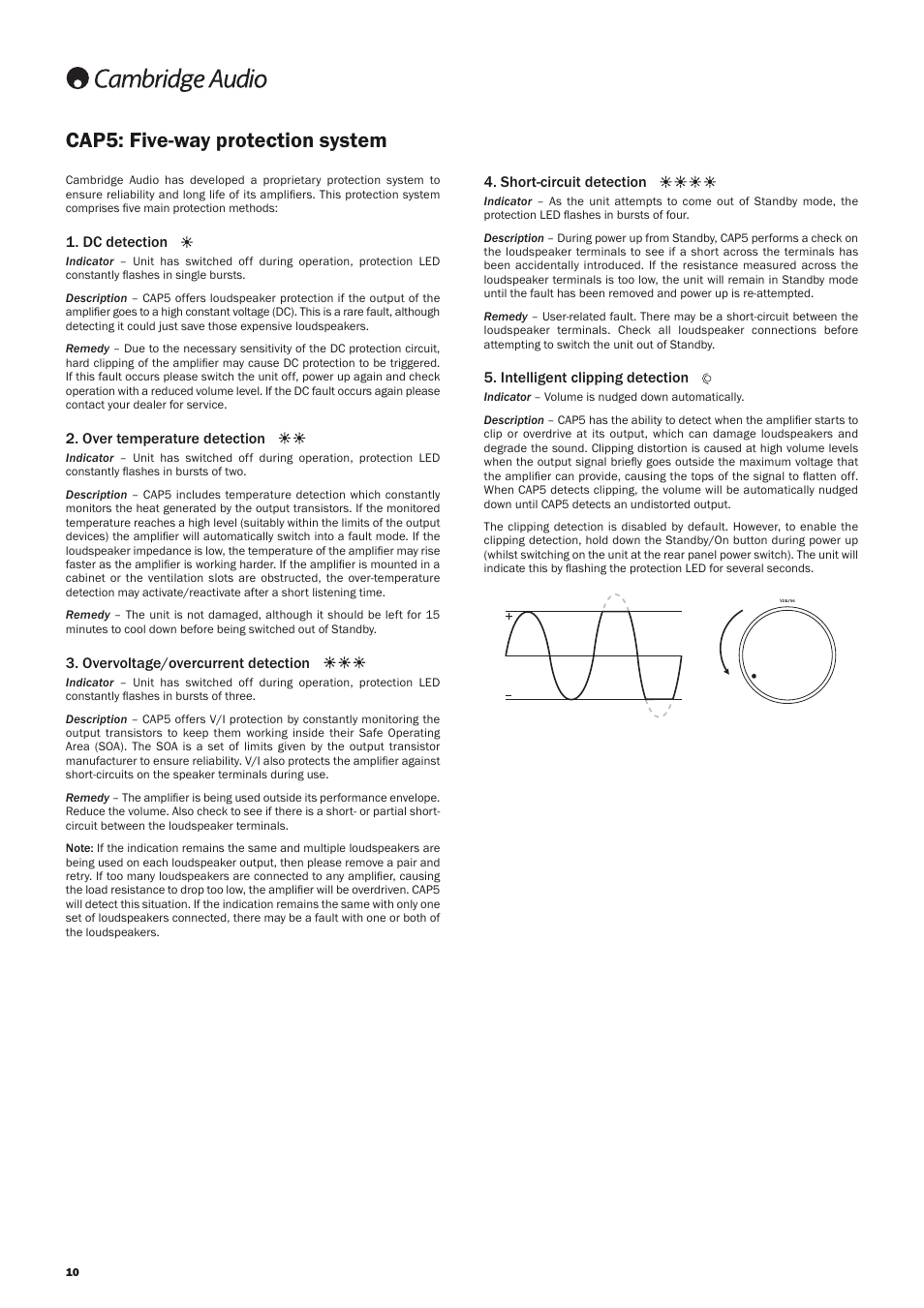Cap5: five-way protection system | Cambridge Audio AZUR 650A User Manual | Page 10 / 12