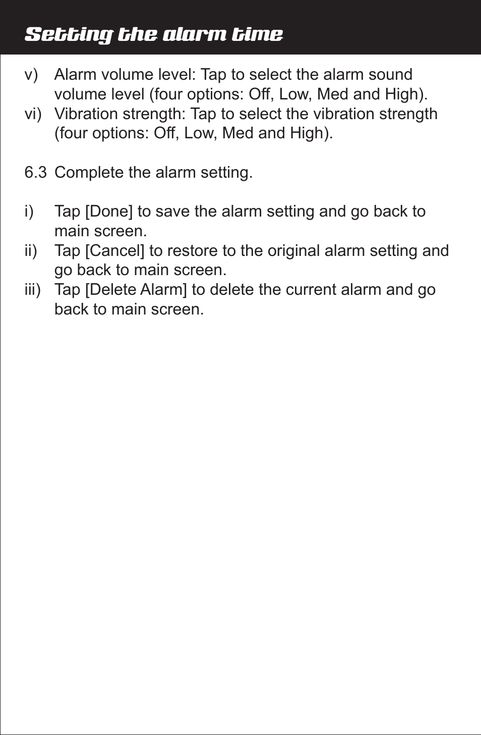 Setting the alarm time | Amplicom Amplifyz TCL Pulse Bluetooth Enabled Alarm User Manual | Page 11 / 24