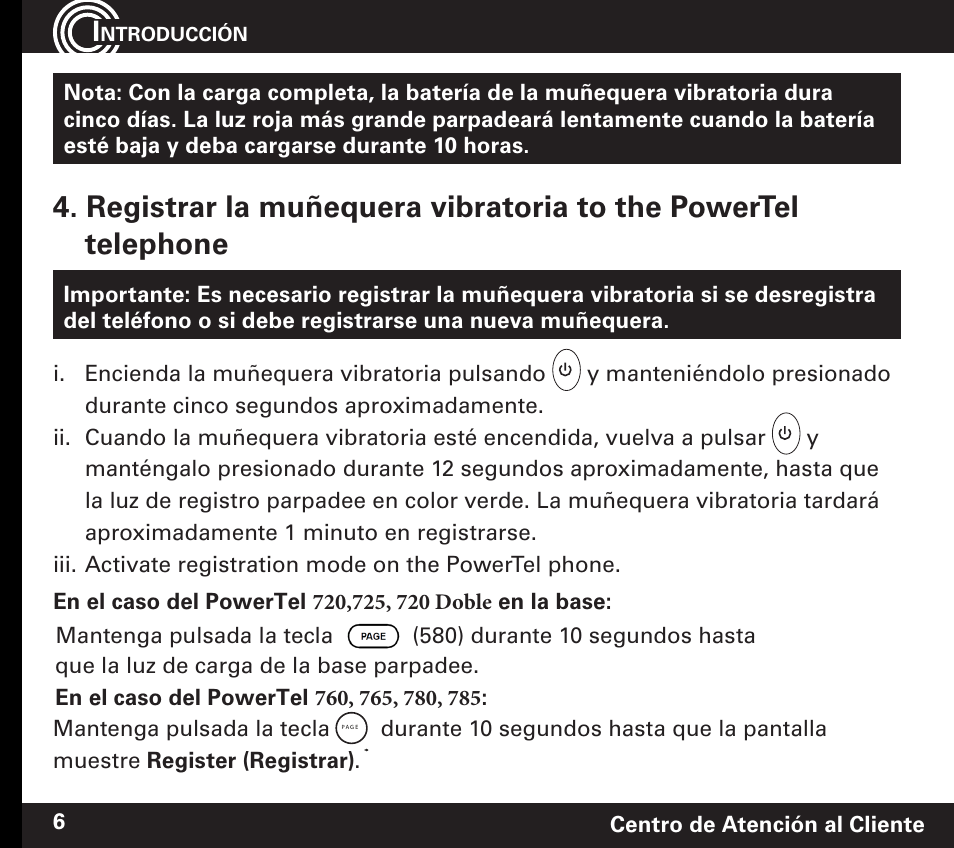 Amplicom PowerTel 60 Wireless Wrist Shaker User Manual | Page 20 / 28