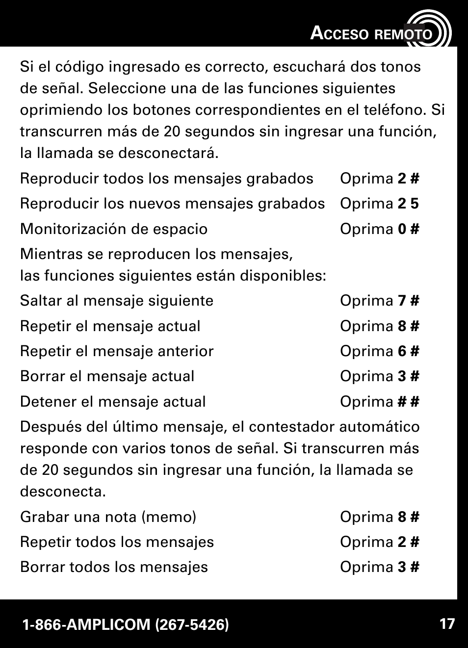 Amplicom AB900 Amplified Answering Machine User Manual | Page 40 / 49