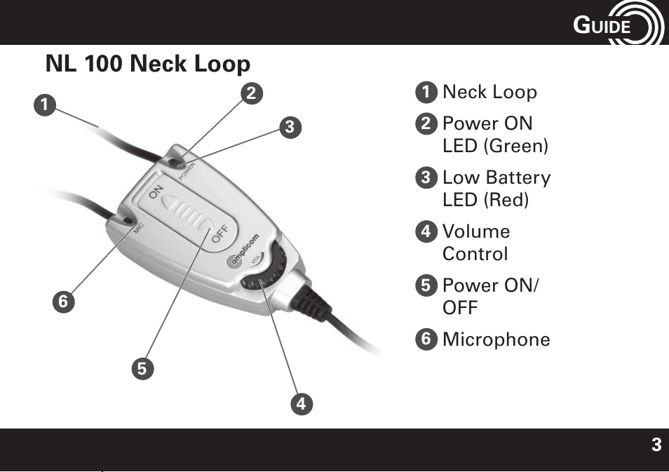 Nl 100 neck loop | Amplicom NL 10 Induction Neckloop for PowerTe Series User Manual | Page 3 / 24