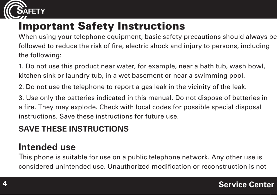 Important safety instructions, Intended use | Amplicom NL 10 Induction Neckloop for PowerTe Series User Manual | Page 4 / 24