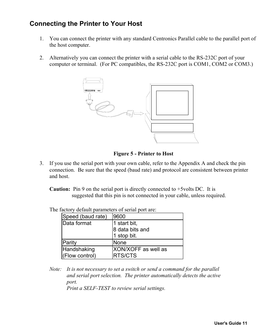 Connecting the printer to your host | AMT Datasouth Fastmark 400 User Manual | Page 12 / 76