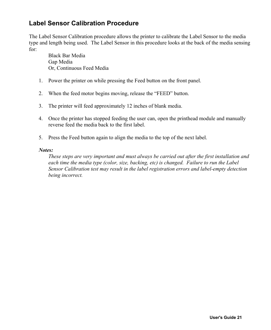 Label sensor calibration procedure | AMT Datasouth Fastmark 400 User Manual | Page 22 / 76