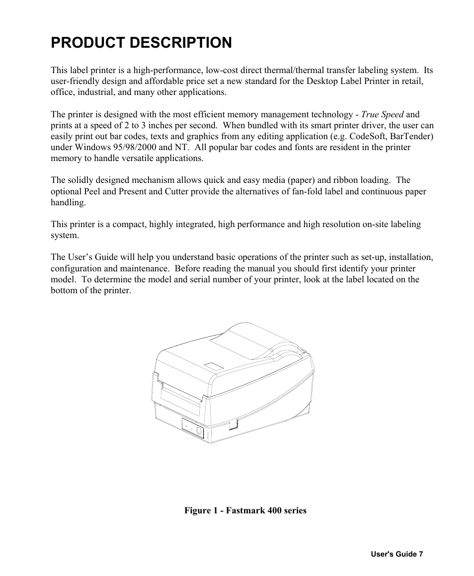 Product description | AMT Datasouth Fastmark 400 User Manual | Page 8 / 76