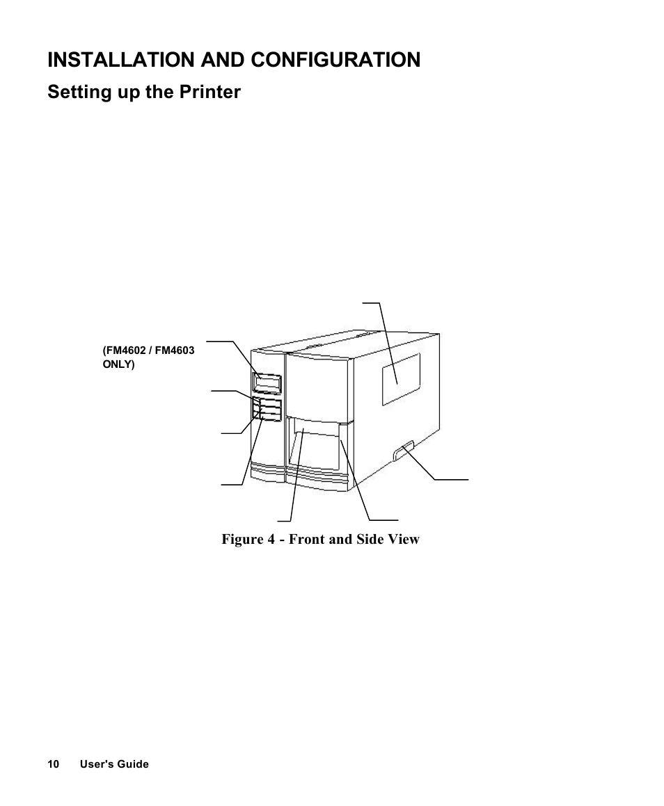 Installation and configuration, Setting up the printer | AMT Datasouth Fastmark 4000 User Manual | Page 11 / 114