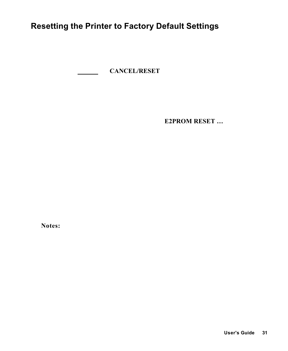 Resetting the printer to factory default settings | AMT Datasouth Fastmark 4000 User Manual | Page 32 / 114