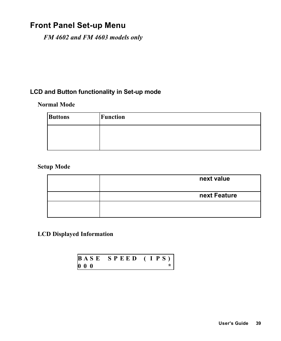 Front panel set-up menu | AMT Datasouth Fastmark 4000 User Manual | Page 40 / 114