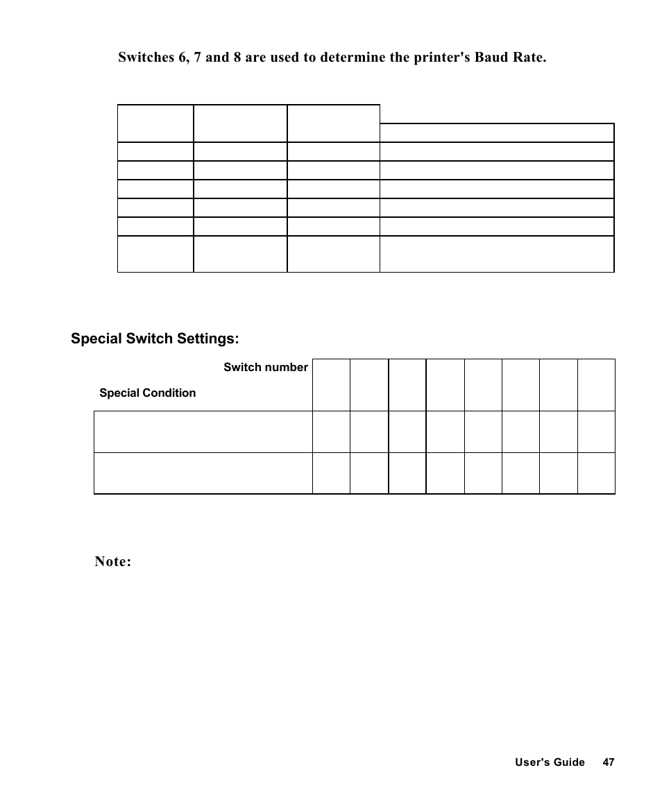 Special switch settings | AMT Datasouth Fastmark 4000 User Manual | Page 48 / 114