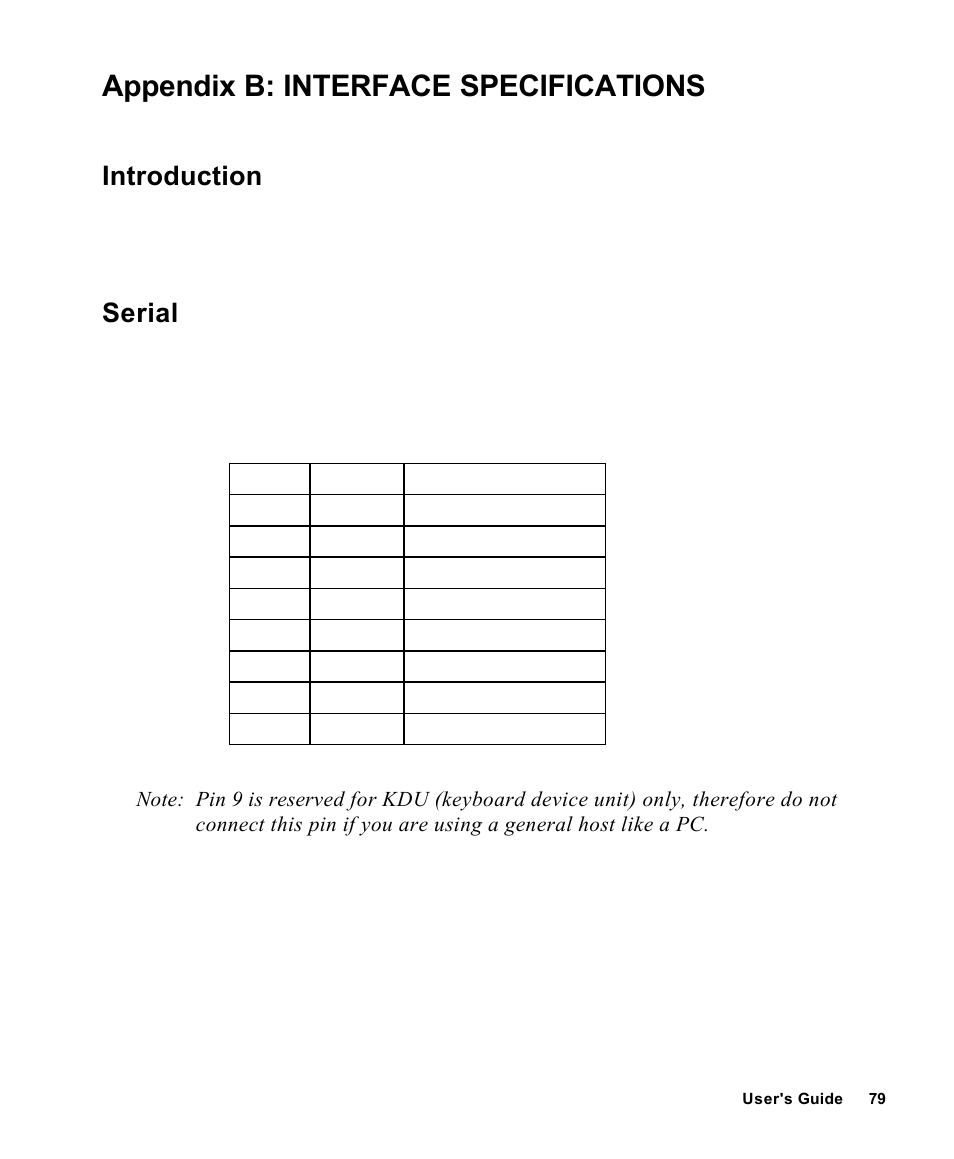 Appendix b: interface specifications, Introduction, Serial | AMT Datasouth Fastmark 4000 User Manual | Page 80 / 114