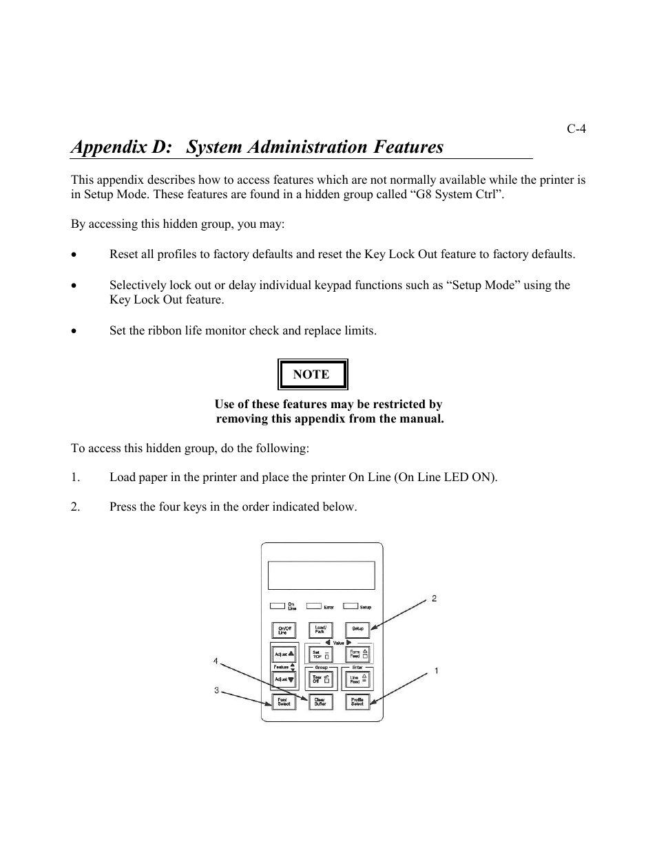 Appendix d: system administration features | AMT Datasouth Performax User Manual | Page 119 / 162