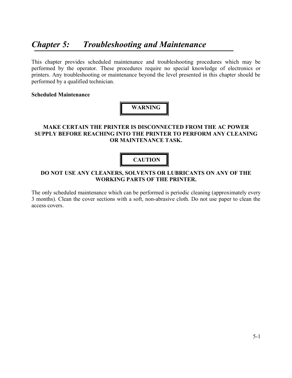 Chapter 5: troubleshooting and maintenance | AMT Datasouth Performax User Manual | Page 76 / 162