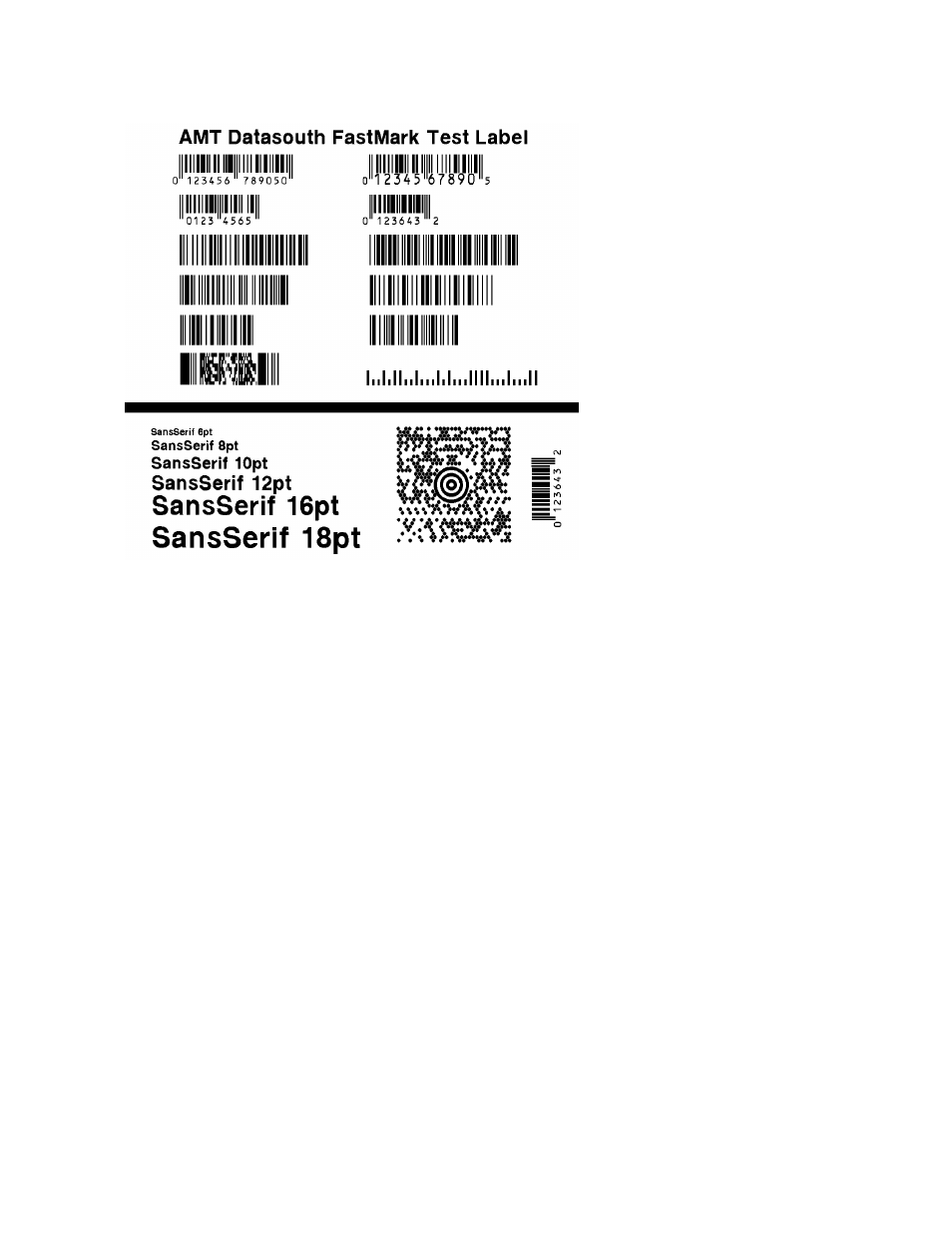 Appendix d: self test print sample | AMT Datasouth Fastmark 600 User Manual | Page 85 / 89