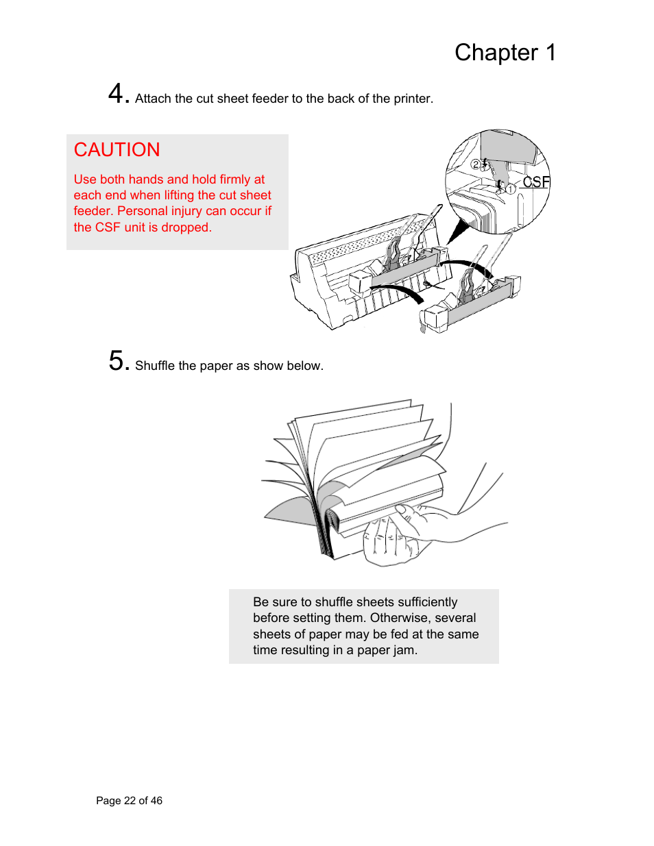 Chapter 1, Caution | AMT Datasouth Accel 7350 User Manual | Page 23 / 47