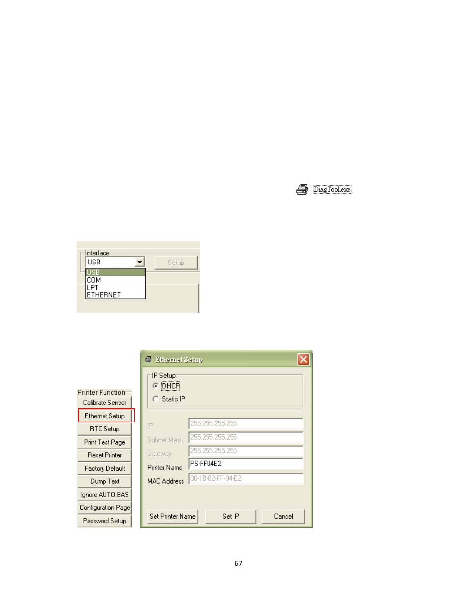 5 setting ethernet by diagnostic utility (option), 1 using usb interface to setup ethernet interface | AMT Datasouth 2012 M6 Plus User Manual | Page 73 / 83