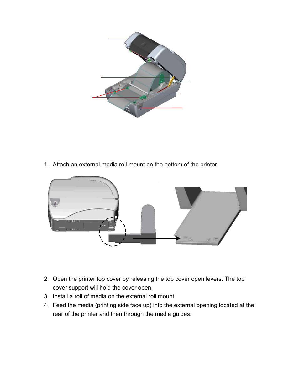 5 external media roll mount installation (option) | AMT Datasouth M5TT Plus User Manual | Page 13 / 42