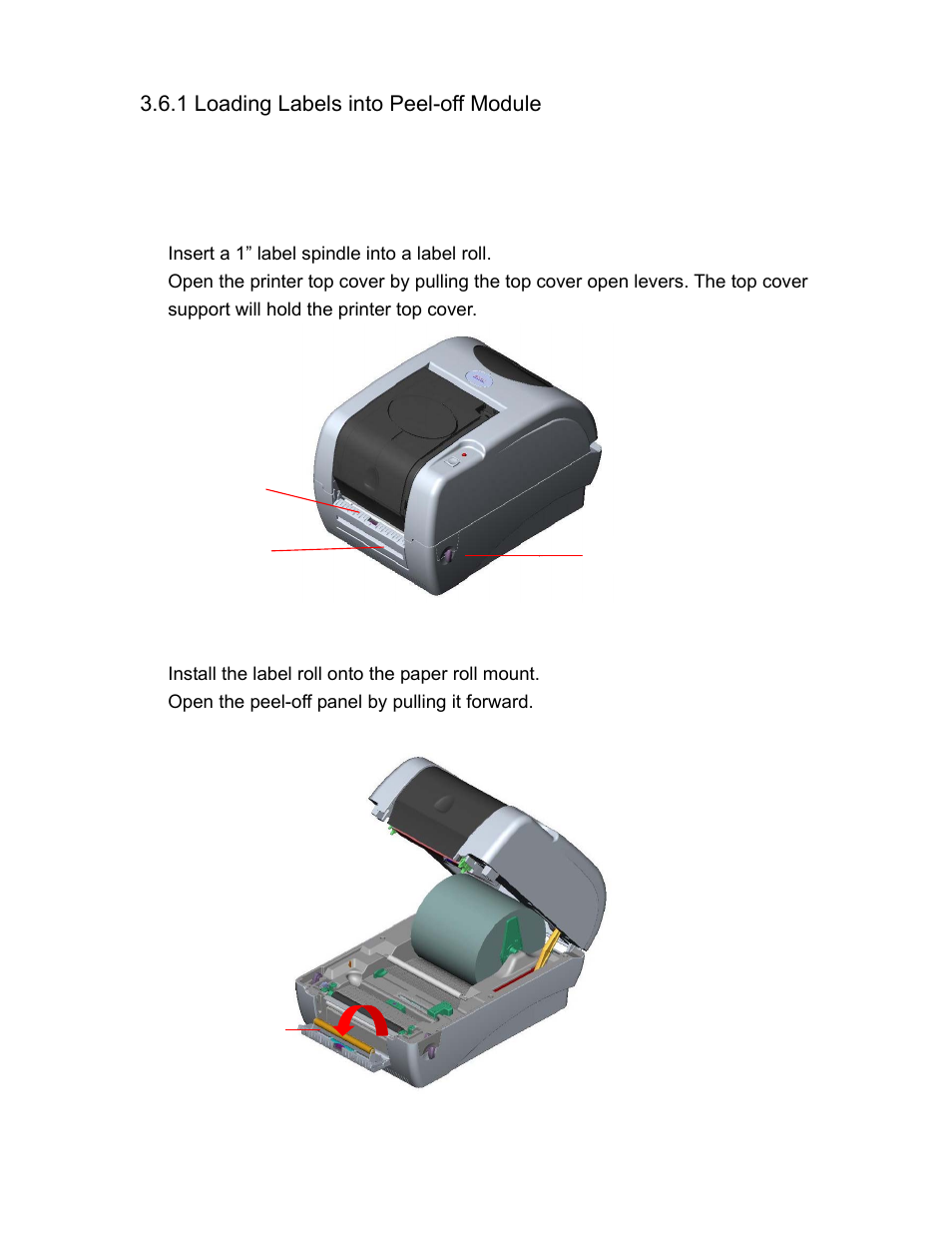 1 loading labels into peel-off module | AMT Datasouth M5TT Plus User Manual | Page 18 / 42