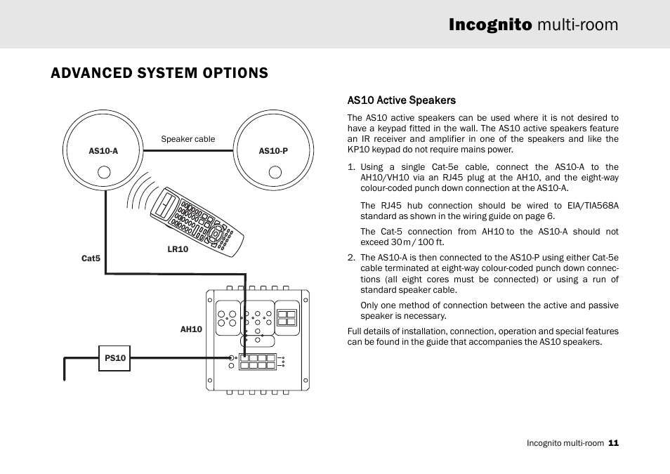 Incognito multi-room, Advanced system options | Cambridge Audio Multi-room speaker system User Manual | Page 11 / 194