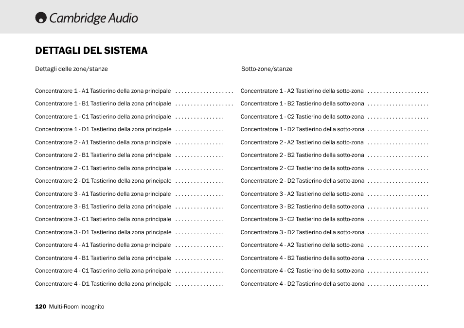 Dettagli del sistema | Cambridge Audio Multi-room speaker system User Manual | Page 120 / 194
