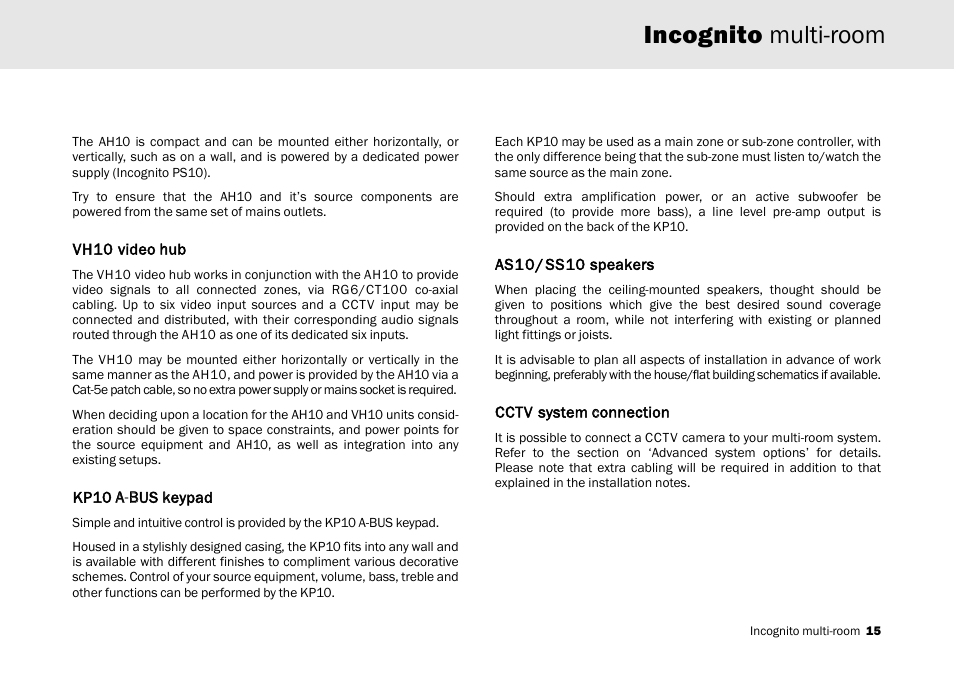 Incognito multi-room | Cambridge Audio Multi-room speaker system User Manual | Page 15 / 194
